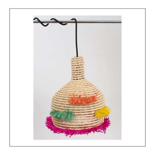 Multicolored Fringed Lamp Pendant