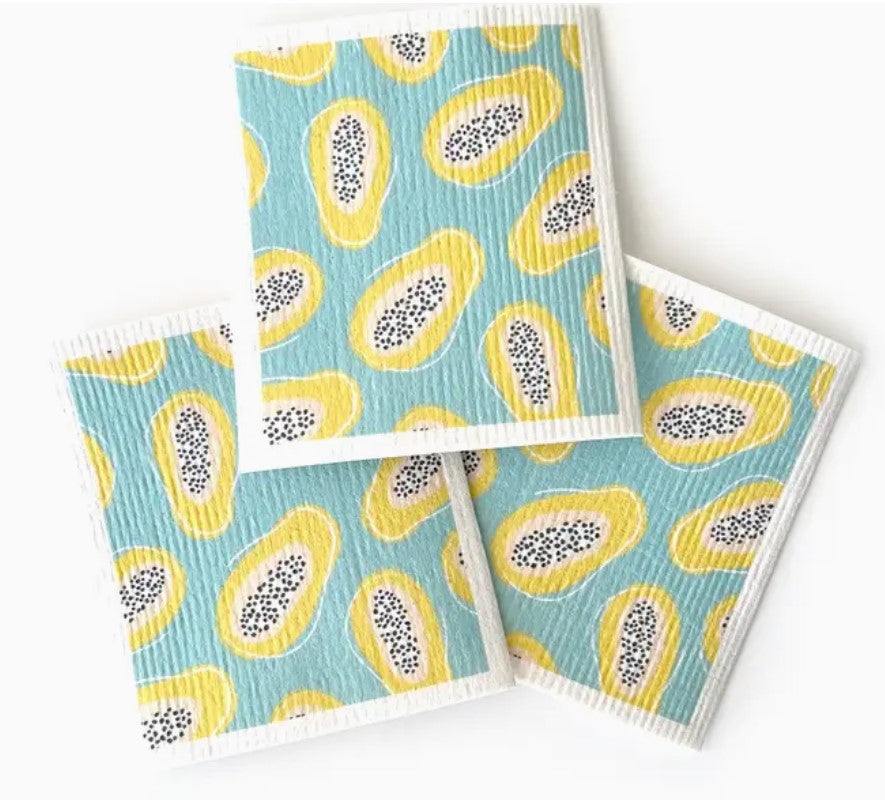 Papaya Party Dishcloth Set