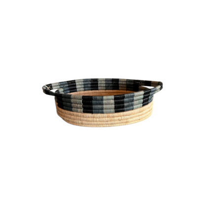 Ocean Striped Bread Basket with Handles
