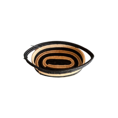 Striped Bread Basket with Handles