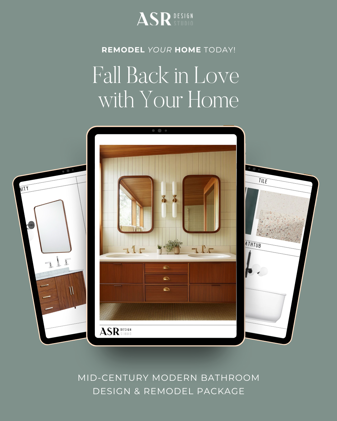 Mid-Century Modern Bathroom Design & Remodel Package (Digital Product)