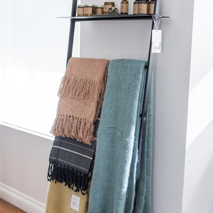 Blush cotton throw blanket