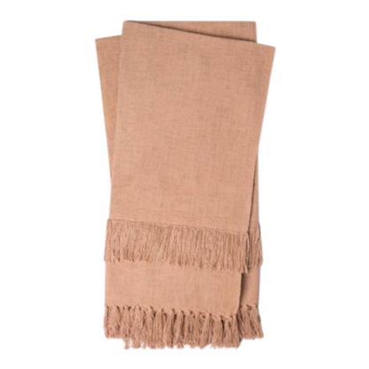 Blush cotton throw blanket, alternate angle
