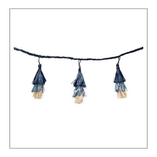 Blue Ombre Tasseled Garland