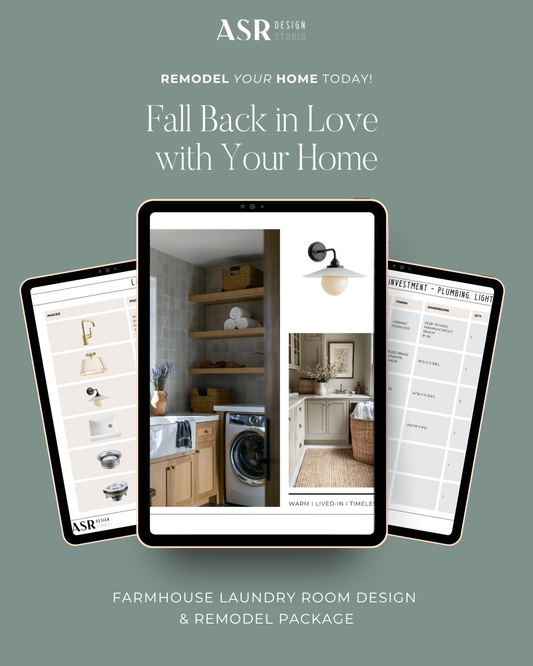 Farmhouse Laundry Room Design & Remodel Package (Digital Product)