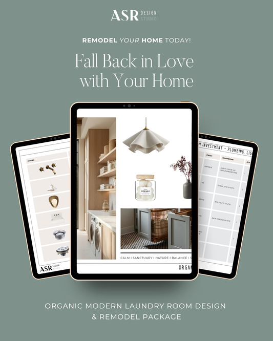 Organic Modern Laundry Room Design & Remodel Package (Digital Product)