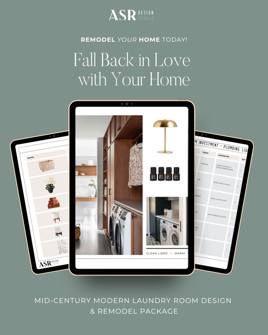 Mid-Century Modern Laundry Room Design & Remodel Package (Digital Product)