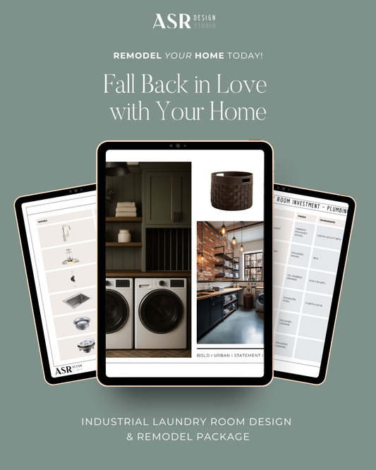 Industrial Laundry Room Design & Remodel Package (Digital Product)