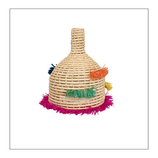 Multicolored Fringed Lamp Pendant