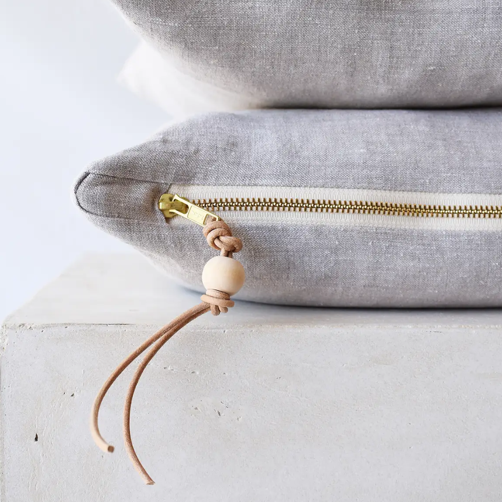 Cozy Oatmeal Linen Pillow