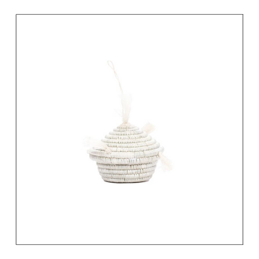 White Tasseled Box Ornament