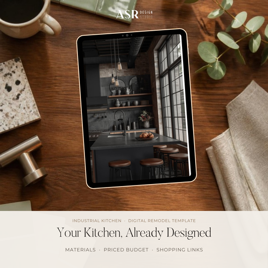 Industrial kitchen remodel template cover by ASR Design Studio