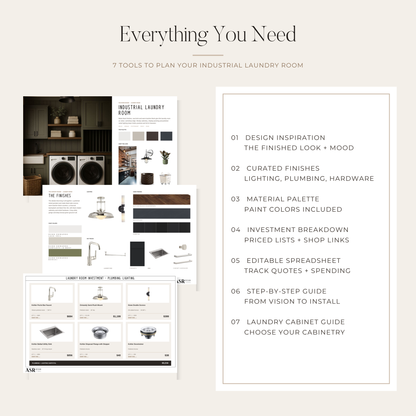 What's included in the Industrial laundry room design and remodel package