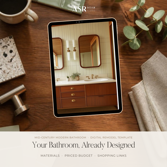 Mid-Century Modern bathroom remodel template cover by ASR Design Studio
