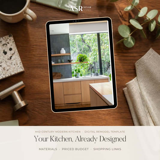 Mid-Century Modern kitchen remodel template cover by ASR Design Studio