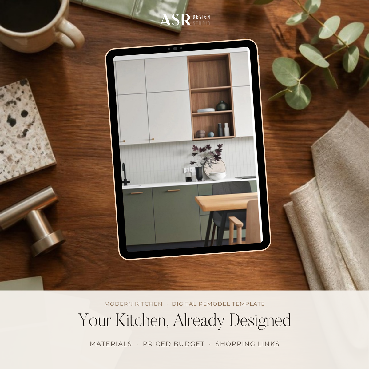 Modern kitchen remodel template cover by ASR Design Studio