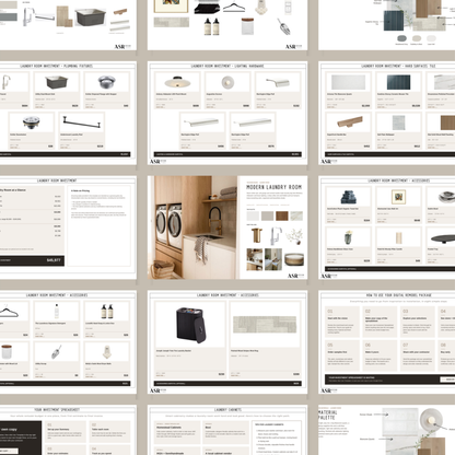 All pages of the Modern laundry room design and remodel template
