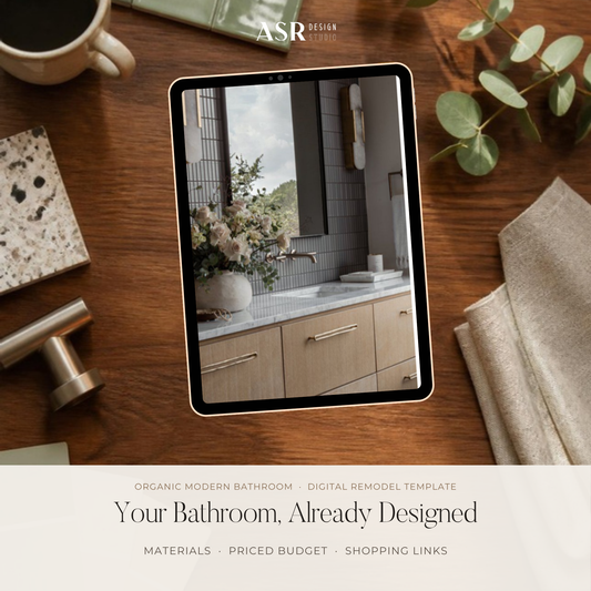 Organic Modern bathroom remodel template cover by ASR Design Studio