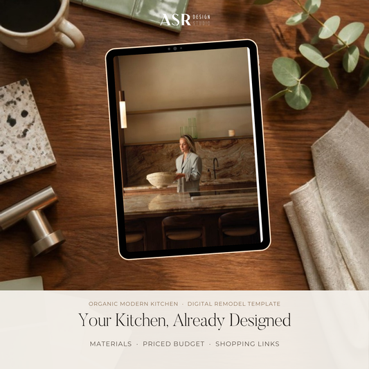 Organic Modern kitchen remodel template cover by ASR Design Studio