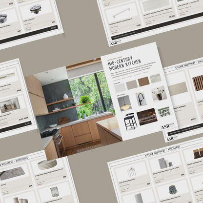 Video walkthrough of the Mid-Century Modern kitchen remodel template