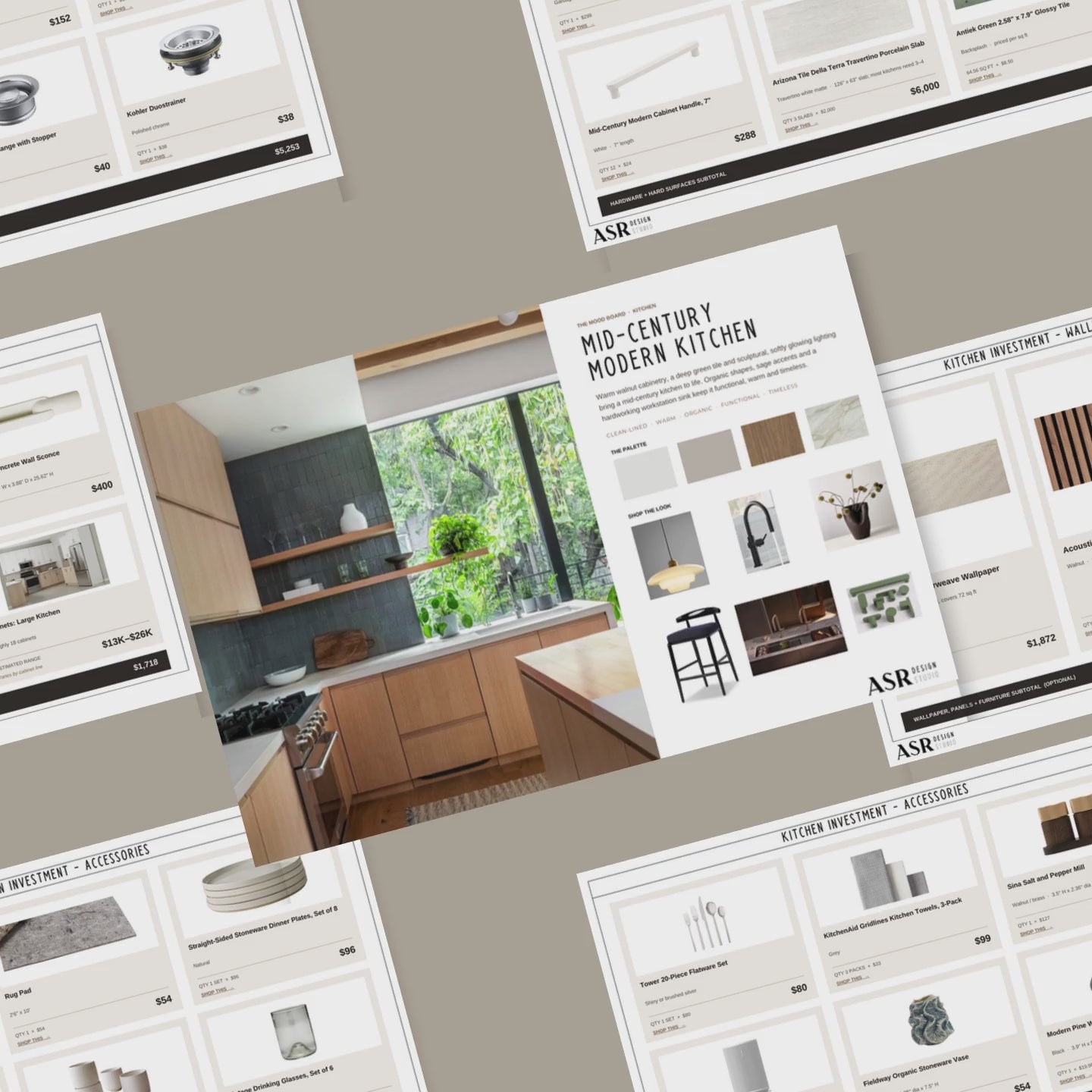 Video walkthrough of the Mid-Century Modern kitchen remodel template