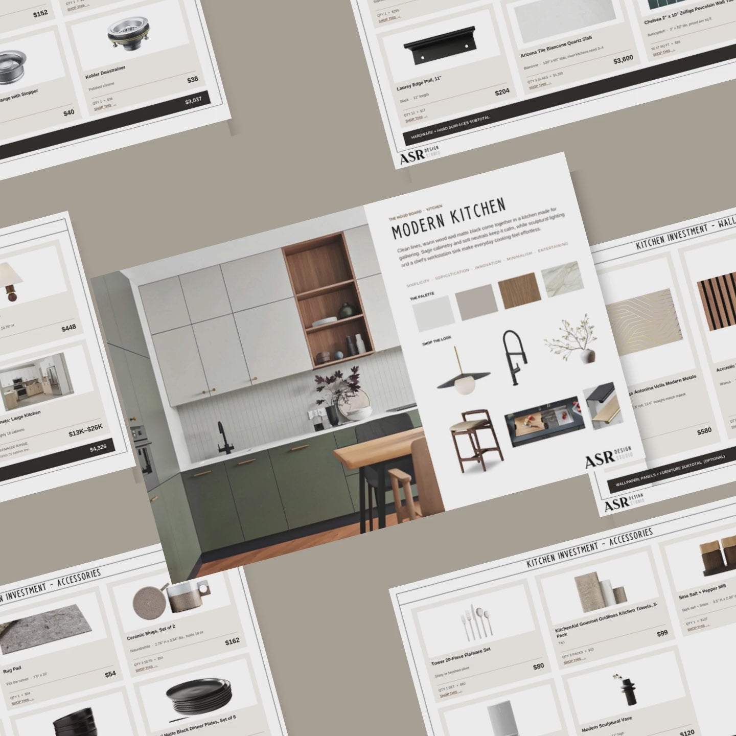 Video walkthrough of the Modern kitchen remodel template
