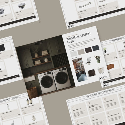 Video walkthrough of the Industrial laundry room remodel template